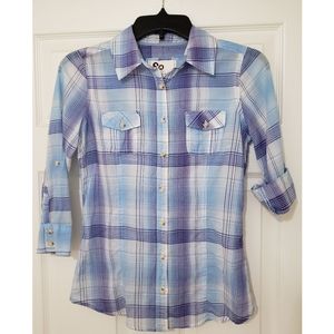Lightweight plaid button up shirt